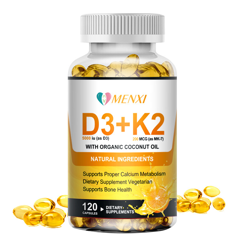 Vitamin K2 (MK7) with D3 5000 IU Supplement, BioPerine Capsules, Immune Health