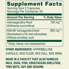 Spring Valley Extra Strength Ashwagandha Vegetarian Capsules, 1300 mg 60 count