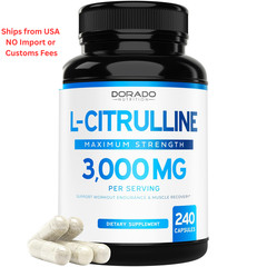L Citrulline 3000mg Supplement (240 Capsules) Support L 240 Count (Pack of 1)