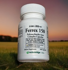 Ferrex 150 Iron Supplement By Breckenridge 100 Capsules Expiration 11/2027
