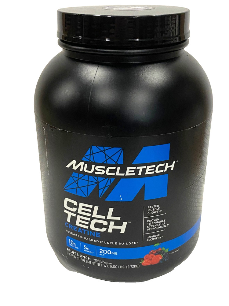 Muscletech Cell Tech Creatine Dietary Supplement 6lbs Fruit Punch Exp: 4/2028