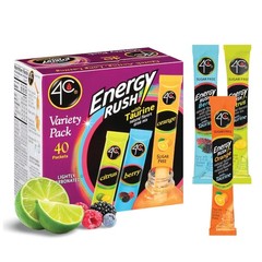 4C Energy Rush Stix, Variety 1 Pack, 40 Count, Single Serve Water Flavoring…