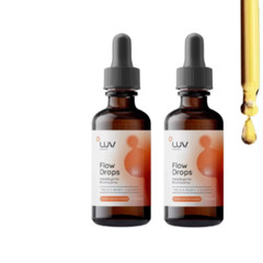 LUV Health Flow Drops – Adaptogen Mushroom Blend – Peach Watermelon Flavor