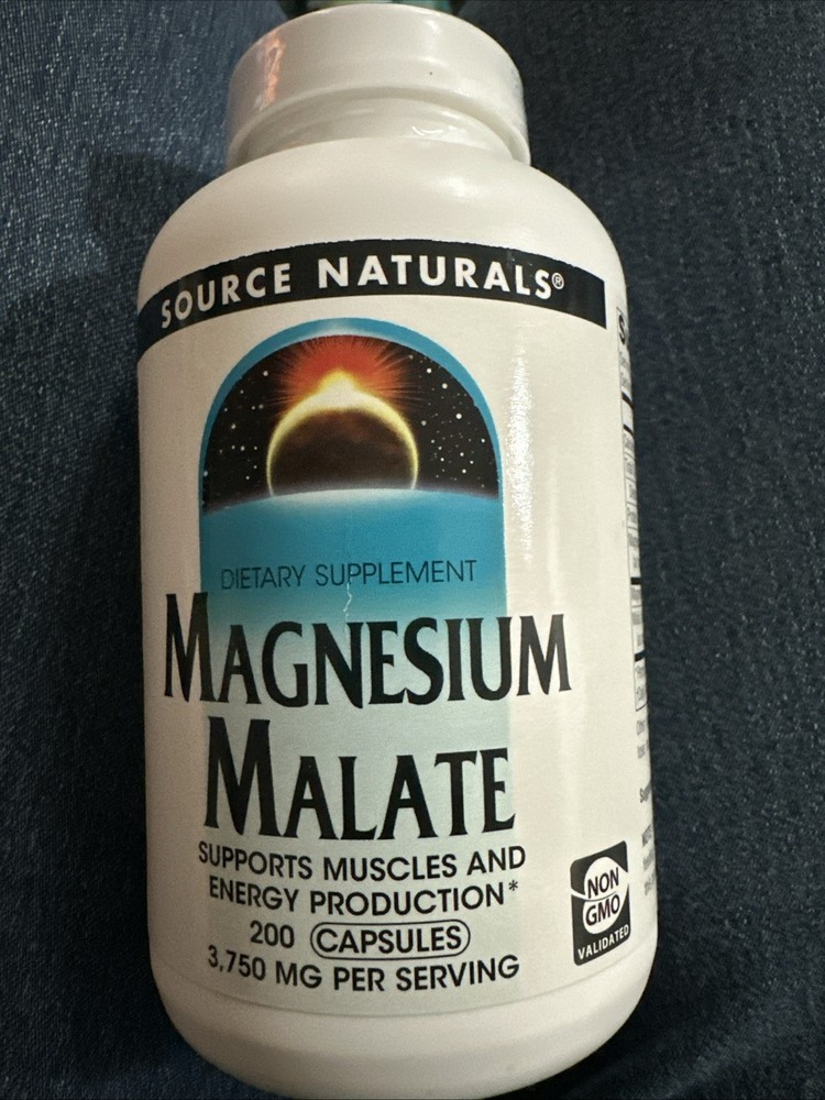 Source Naturals Magnesium Malate Supplement 200 Capsules 3,750 Mg