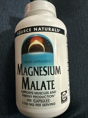 Source Naturals Magnesium Malate Supplement 200 Capsules 3,750 Mg