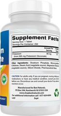 Third-Party Tested 595 Mg Potassium Gluconate Tablets – 250 Count, Made in USA