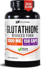 Healthfare Glutathione 1000mg GSH L-Glutathione Reduced 150 Capsules Antioxidant