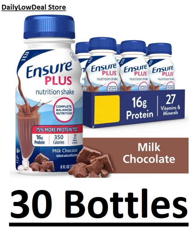 30 PACK – Ensure Plus Nutrition Shake 8 fl. oz. Milk Chocolate – Fresh Stock!