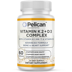 Pelican Vitamin K2 + D3 Complex – Bone & Heart Support – 60 Capsules