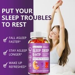 Sleep Deep 5-HTP Gummies,Supports Sleep,Improves Mood,Promotes Calm Mind