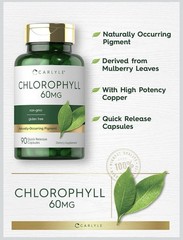 Carlyle Chlorophyll Capsules 60mg 90 Pills w/ Copper Non-GMO Gluten Free