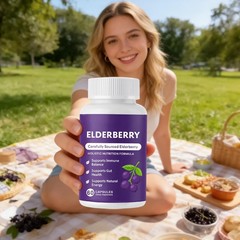 Advanced Elvera Elderberry Gut Support Complex – Organic Black Elderberry Soft C