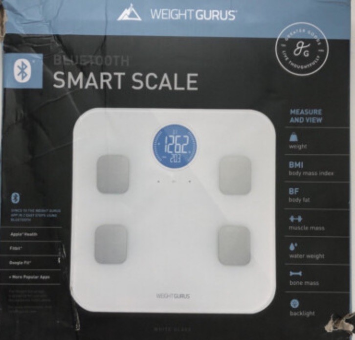 Weight Gurus Bluetooth Smart Scale – White – WiFi – Bluetooth