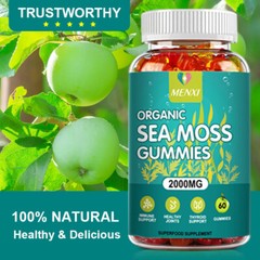 Organic Sea Moss Gummies 2000mg,Irish Moss, w/ Bladderwrack Dietary Supplement