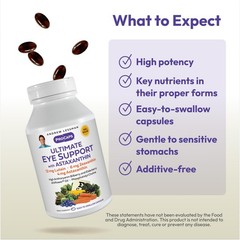 Ultimate Eye Support Softgels – 30 Count, Lutein, Zeaxanthin, Astaxanthin, Bilbe