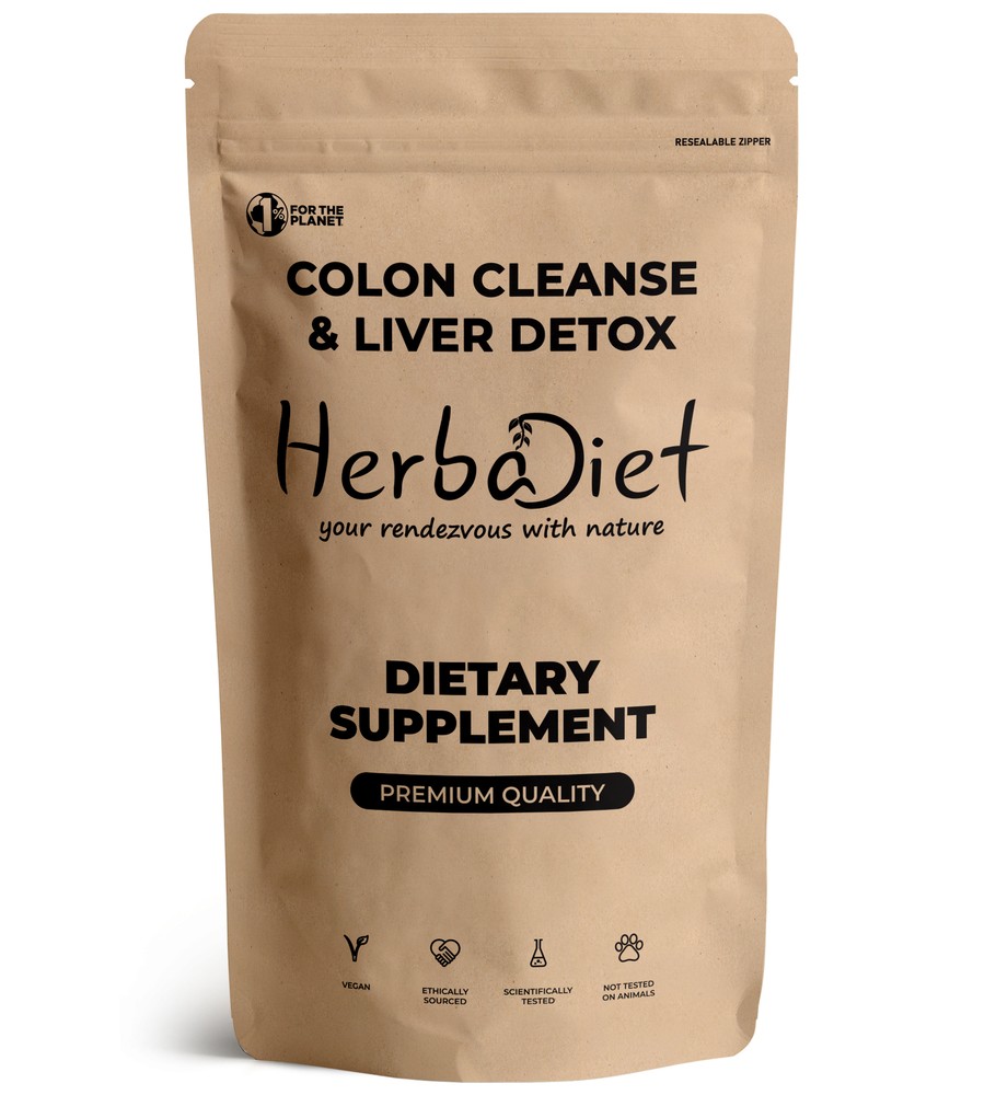 Herbadiet Colon Cleanse Detox Pills with Probiotics for Weight Loss and Slimming