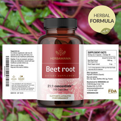 Beet Root Extract 21:1 – 1300Mg per Serving = 27,300Mg Beet Root Powder with Bla