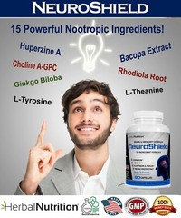 Brain Booster Supplement for Brain and Memory Cognition, Bacopa, Huperzine 90 Ct