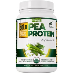 SOLO Organic Pea Protein Isolate, Low in Sodium, Canada Grown Peas, 100% Vega…