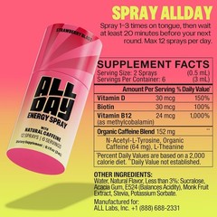 ALLDAY – Caffeine Spray, Promotes Focus and Energy – Pocket-Size Energy Shot/…