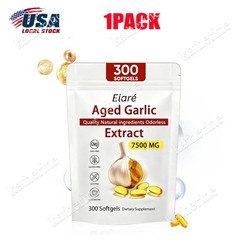 Elare Extract, Garlic Aged 300 Softgels, & Odorless Heart 7500mg Defense USA Hot