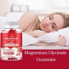 3PC RTMGOB Magnesium Glycinate Calm Gummies – 600mg Sugar-Vitamin D & B6 & CoQ10