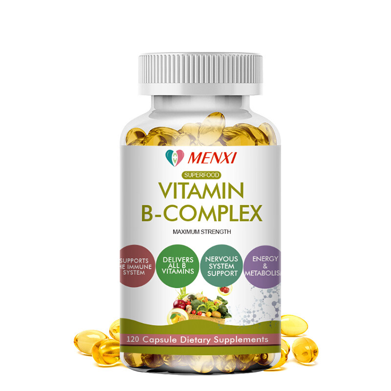 Vitamin B Complex Supplement -Supports Energy and Nervous System, 1-4 Packs Caps