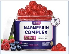 VCCVBB Magnesium Complex 14-in-1 Gummies 60ct Sugar Free Mixed Berry Veg