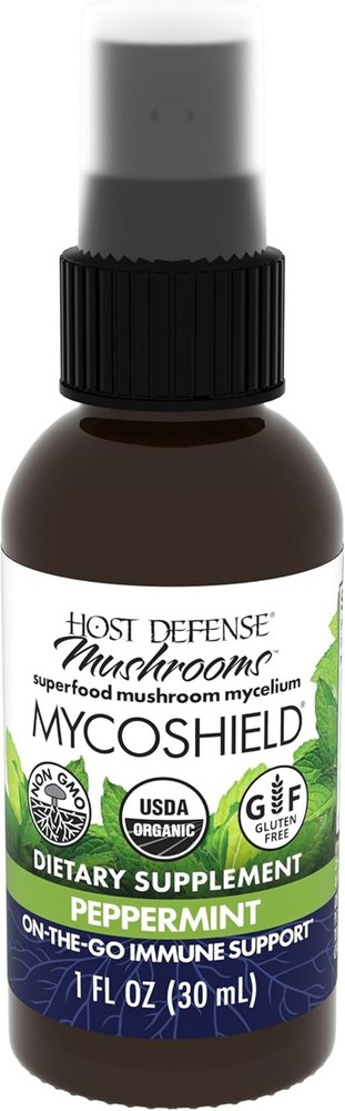 Host Defense-MycoShield Spray Peppermint, 0.5 fl oz EXP 5/27