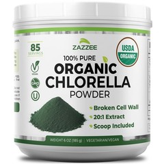 USDA Organic Chlorella Powder, Broken Cell Wall, 6 oz, 85 Servings, Free Scoop