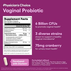 Physician’s Choice Vaginal Probiotic with Prebiotics & Cranberry – 30 Capsules