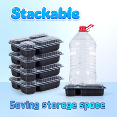YANGRUI Meal Prep Containers 40 Pack 34 oz – Shrink-Wrapped No Pre-Wash | 4 Comp