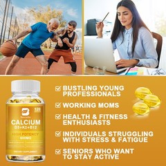 Vitamin D3 K2 Calcium B12 Complex Supports Bone Health & Joint Strength