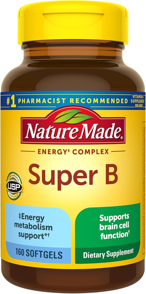 Nature Made Super B Complex Energy Metabolism Support Vitamins Bulk 160 Softgels