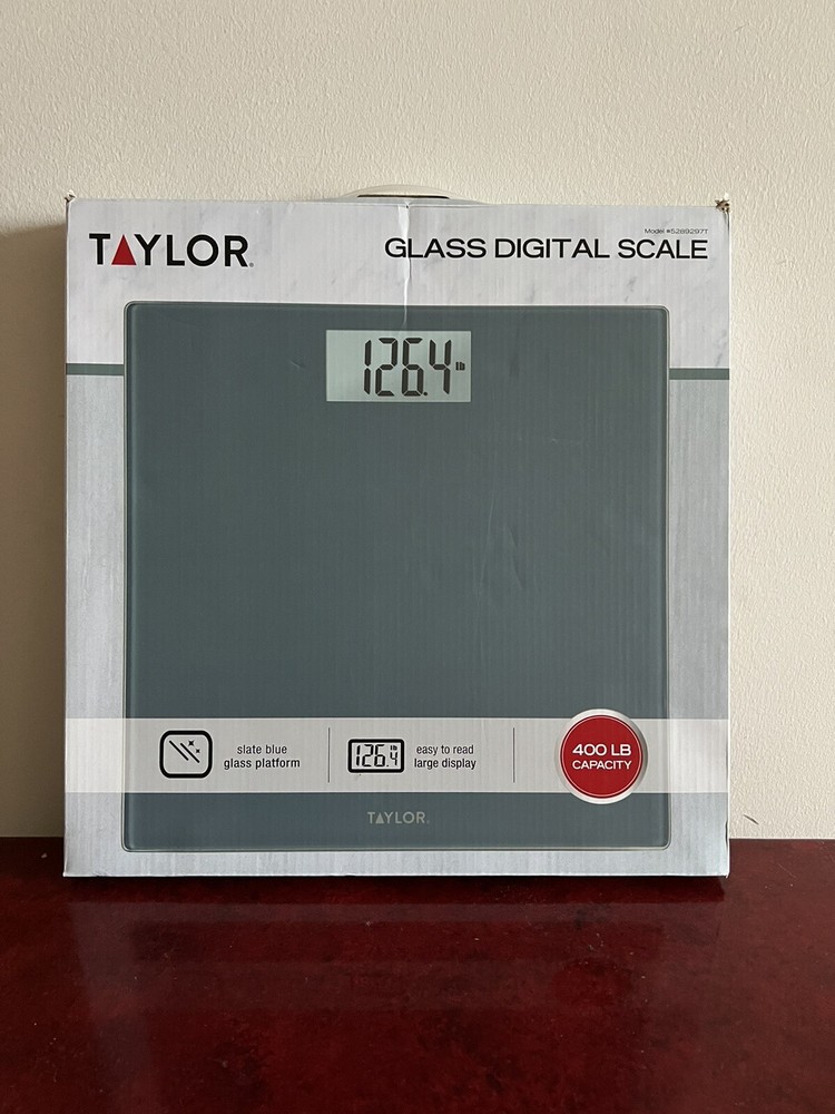 Taylor Tempered Glass Digital ELECTRONIC Scale Instant Read Gray/Blue 5289297T