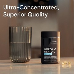 Triple Strength Omega 3 Fish Oil Burpless Supplement EPA DHA Fatty Acids 90 ct