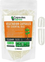 XPRS Nutra Size 000 Clear Veggie Capsules for Essential Oils Vegetable Pill