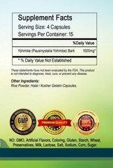 Yohimbine Bark Extract Capsule 2000Mg Per Serving -Premium Quality – Fresh Stock