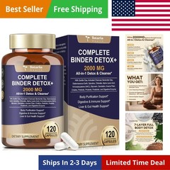 2000MG All-in-1 Detox Binder, Activated Charcoal, Zeolite, Bentonite Clay, Al…