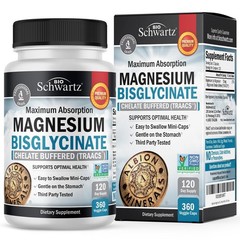 Magnesium Bisglycinate Chelated Supplement – High 360 Count (Pack of 1)