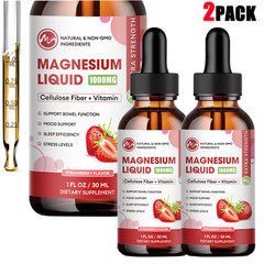 2x Magnesium Glycinate Liquid Drops for Muscle, Heart, Nerve and Bone Support