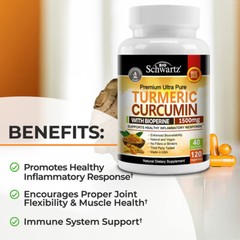 Turmeric Capsules 1500mg + Ginger + Black Pepper | 120 Capsules – Supplement