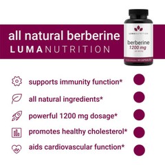 Premium Berberine HCL Extract 1200mg, Healthy Cholesterol, Anti-inflammatory