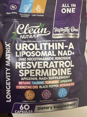 Clean Nutra Infinity One Urolithin-A Resveratrol NAD+ Longevity Matrix 60 Caps