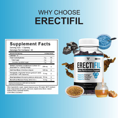 (2 Pack) Erectifil Male Performance Gummies, Erec Tifil Support (60 Gummies)