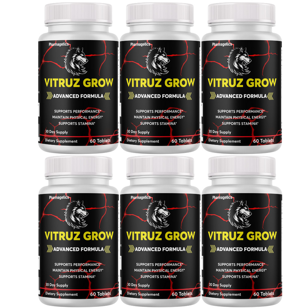 Vitruz Grow Male Performance Support, (6 Pack) Official Better Stamina Formula