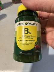 Spring Valley Sublingual Vitamin B12 500 Mcg Microlozenges 200ct Exp 10/28