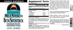 Source Naturals, Mega Strength Beta Sitosterol 375 mg- 120 Tabs
