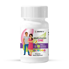 BariatricPal Multivitamin ONE “1 per Day!” Veggie Capsule with 60mg Iron