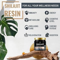 100% Pure Himalayan Shilajit, Soft Resin, Organic, Extremely Potent, Fulvic Acid